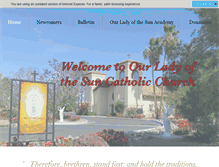 Tablet Screenshot of ourladyofthesun.com